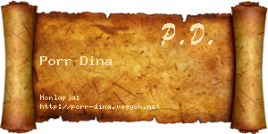 Porr Dina névjegykártya